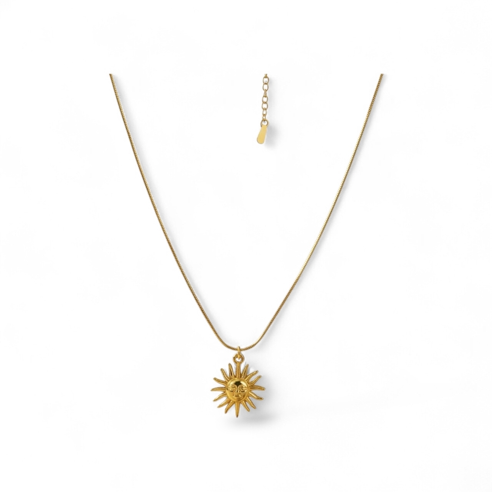 Gold Sunburst Pendant Necklace - Women Jewelry